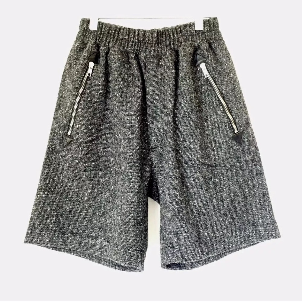 Marios Dark Gray 100% Wool Straight Leg Shorts NWT